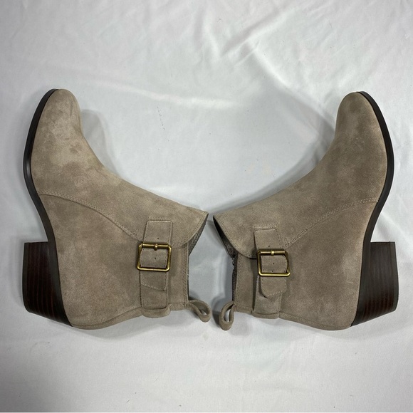 Blondo Saddie Waterproof Taupe Mushroom Suede Booties - Picture 5 of 9